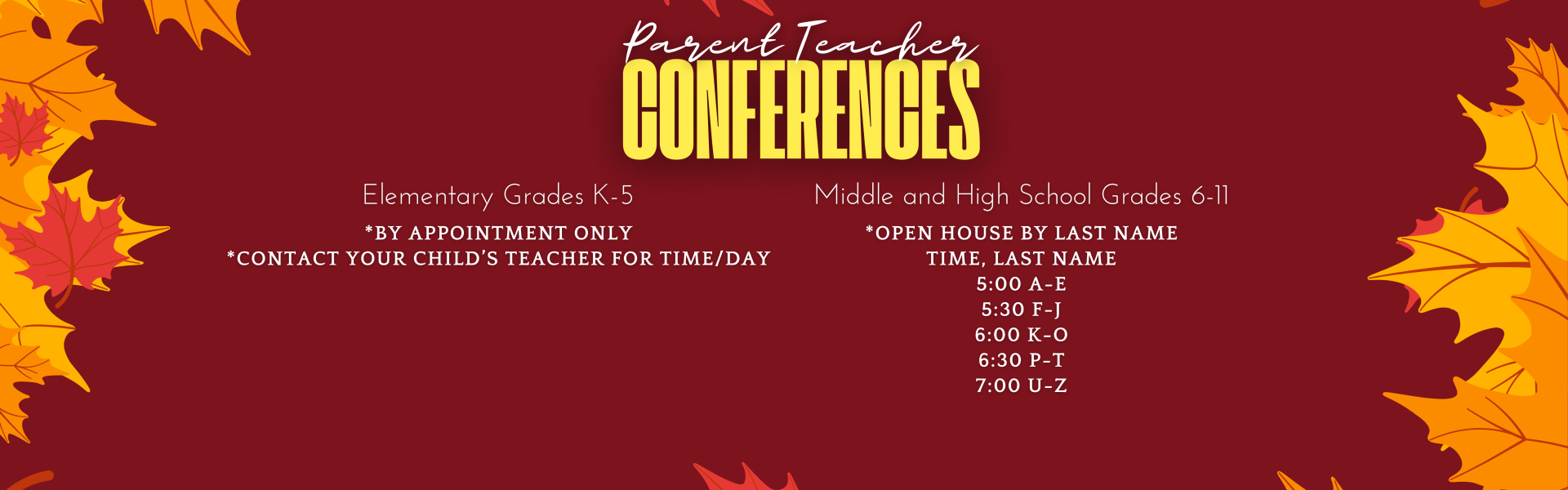 RISE Charter School PT Conferences