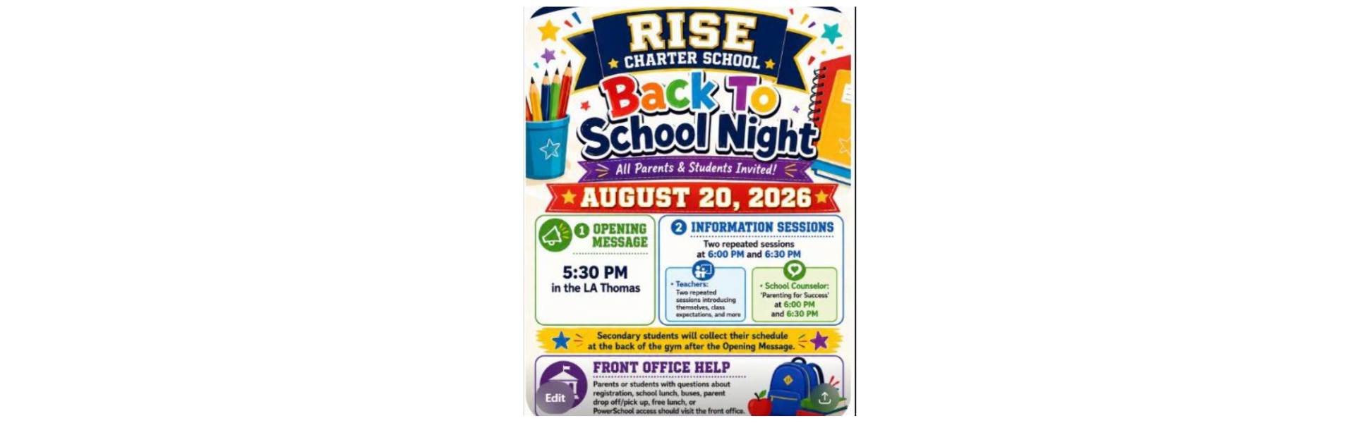 Back To School Night!